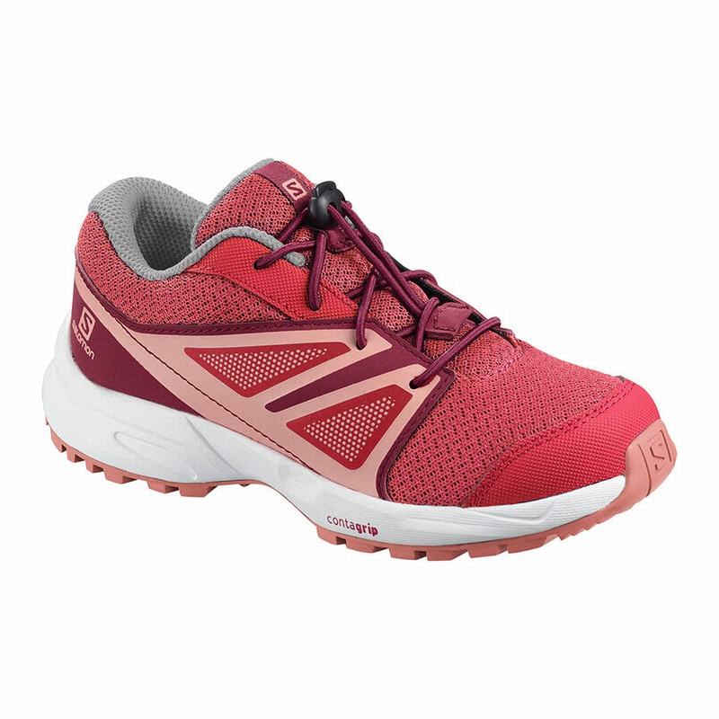 Salomon Singapore Kids Running Shoes - SENSE K Dark Red Rose/Red | 23458-QKHC